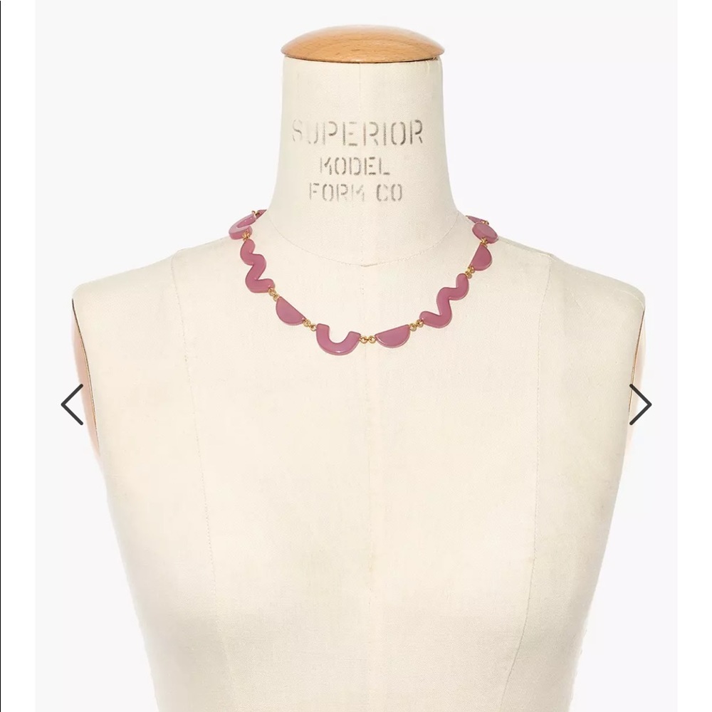 Madewell necklace, pink geometric shapes